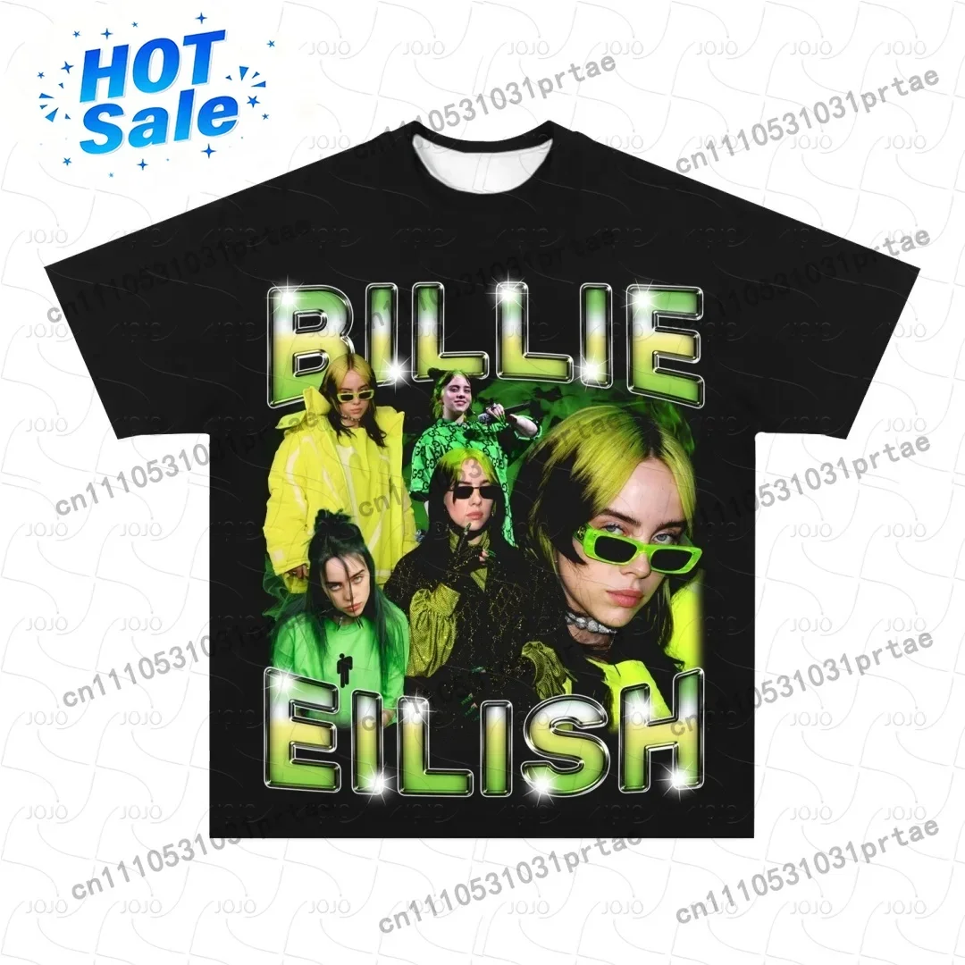 Summer Clothing Styles Men - Футболка с ретро-принтом Billie Eilish, летняя