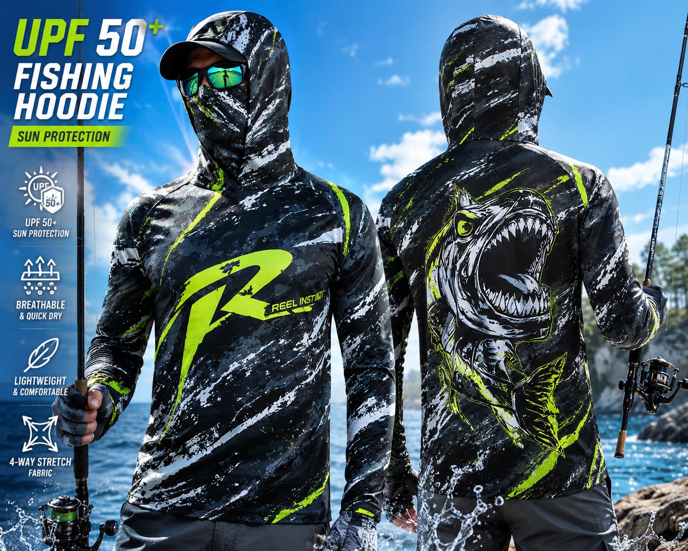 Rash Guard Long Sleeve - Легкая дышащая рыболовная футболка с длинным