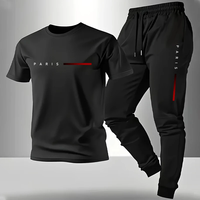 Summer Clothing For Young Men - Новинка 2026: Мужской спортивный костюм (футболка