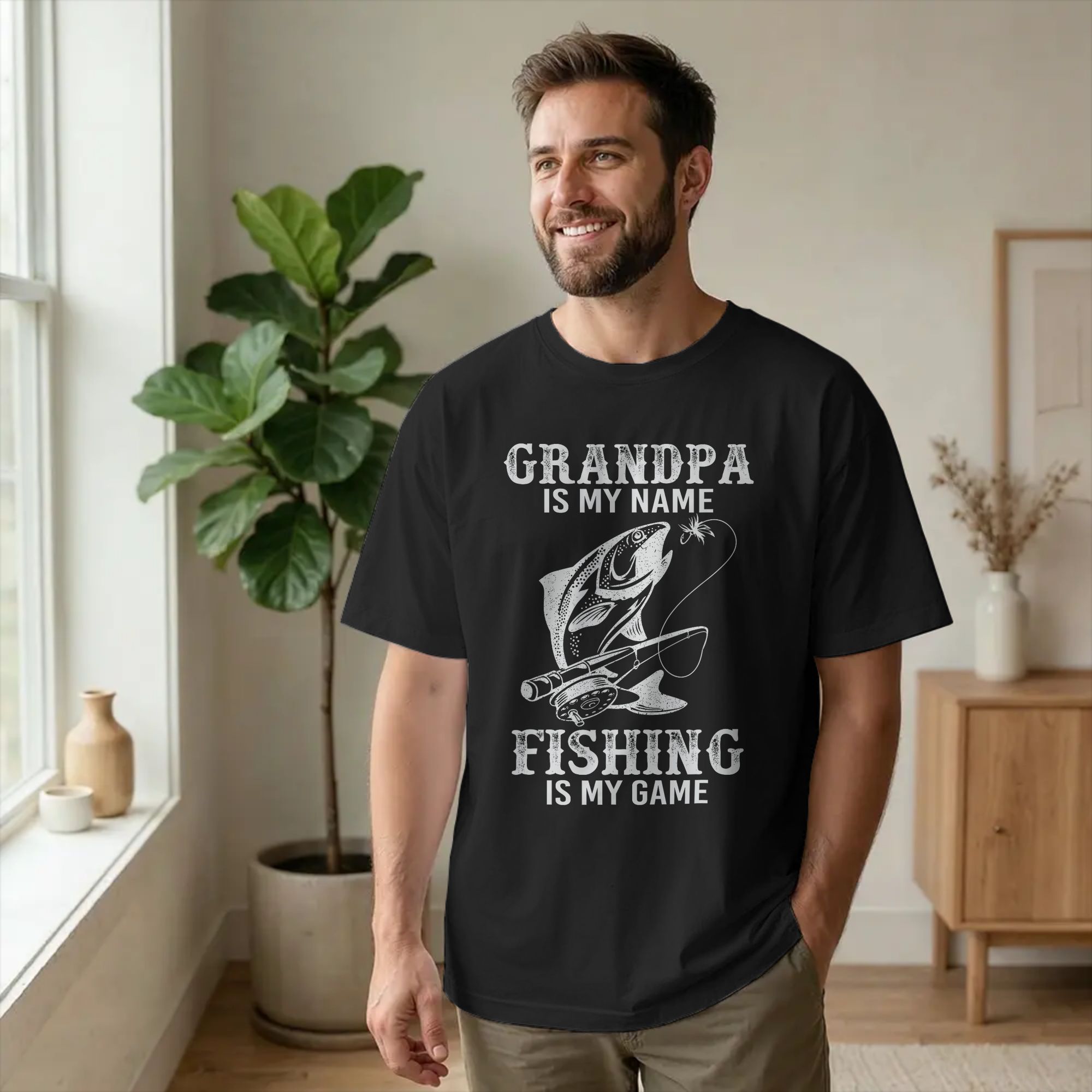 Summer Clothing Name Ideas - Повседневные футболки с надписью «Дедушка —
