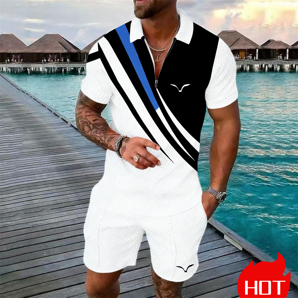 Summer Clothing Styles Men - Летний комплект одежды в полоску в