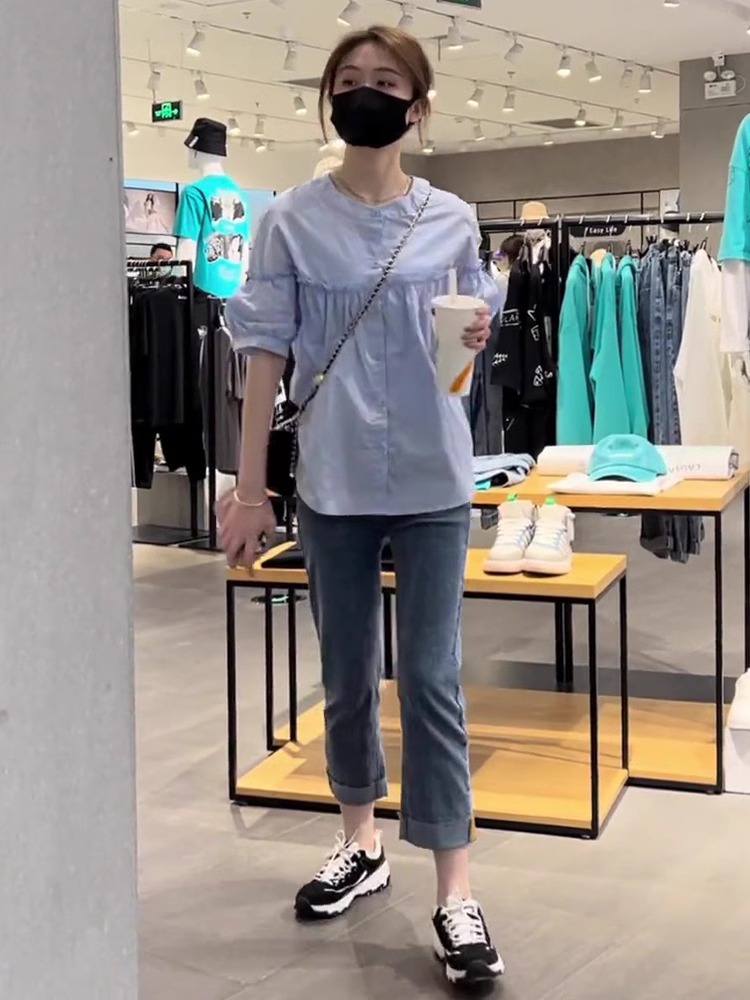 Summer Clothing New Look - Модный повседневный комплект: рубашка с коротким