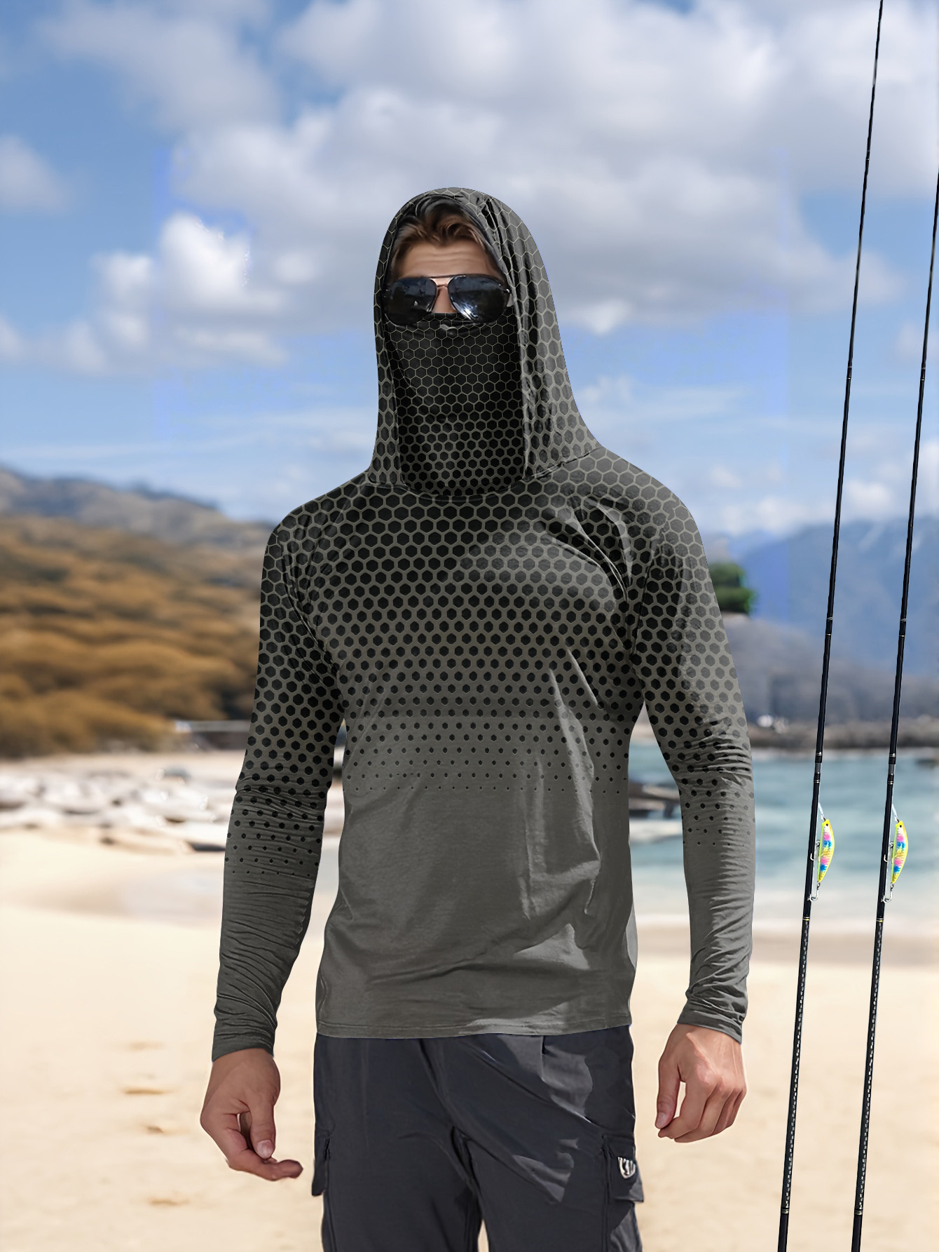 Summer Clothing Guys - Мужская летняя рыбацкая толстовка с капюшоном