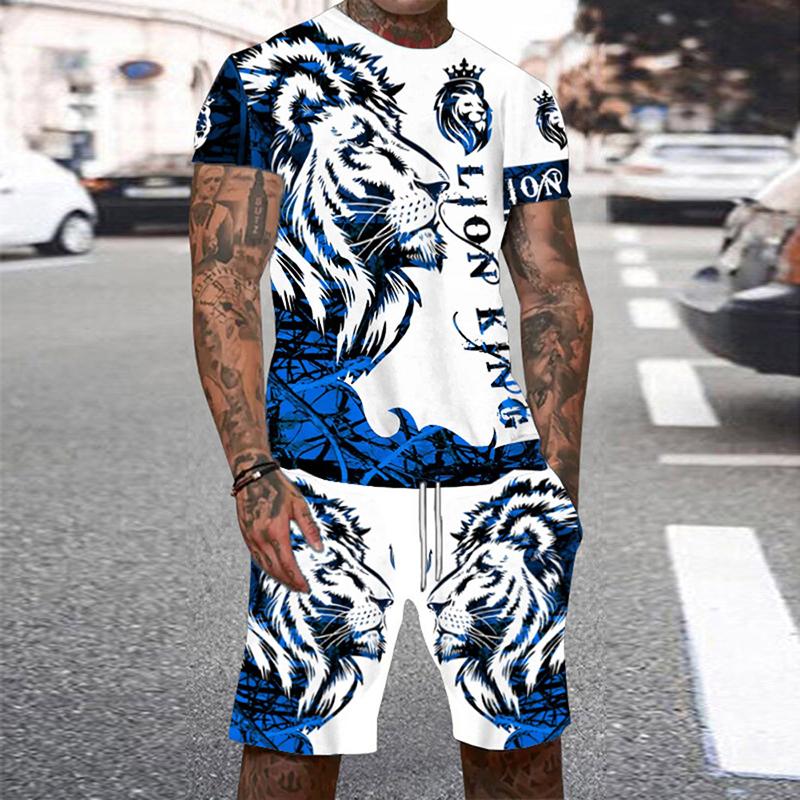 Summer Clothing For Young Men - Мужской спортивный костюм с 3D-принтом «Тигр»,