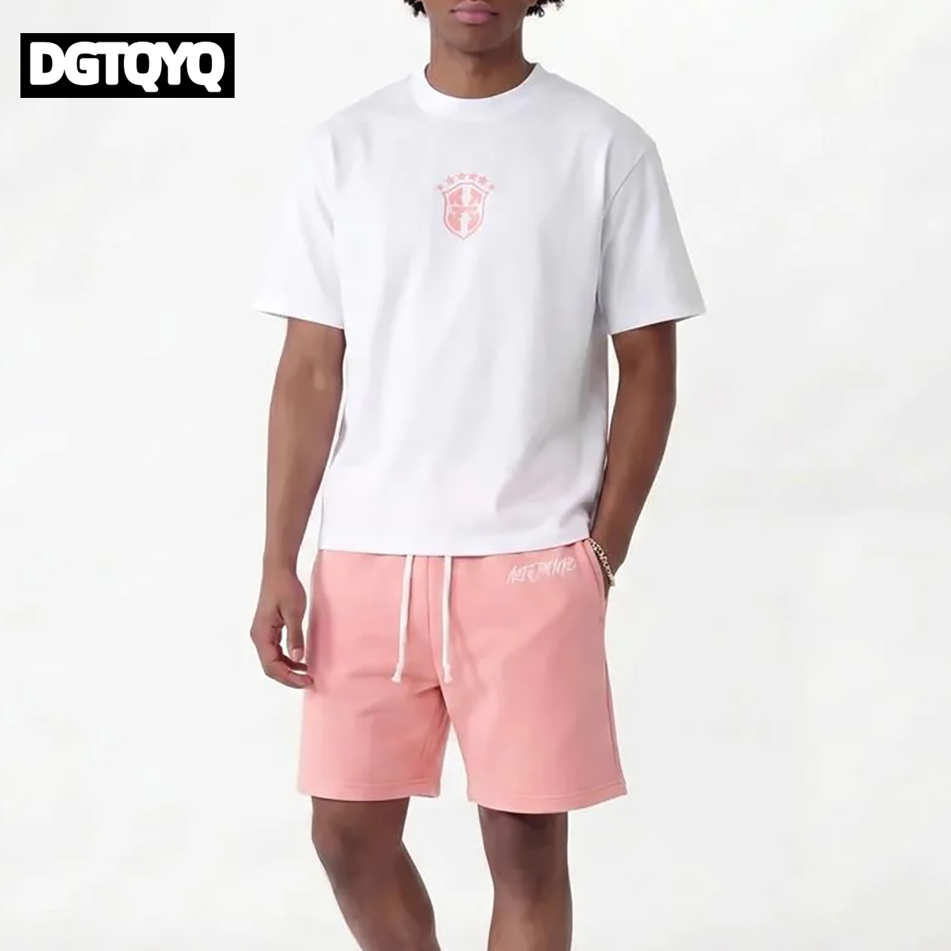 Summer Clothing Guys - Мужской летний комплект: новые розовые вышитые