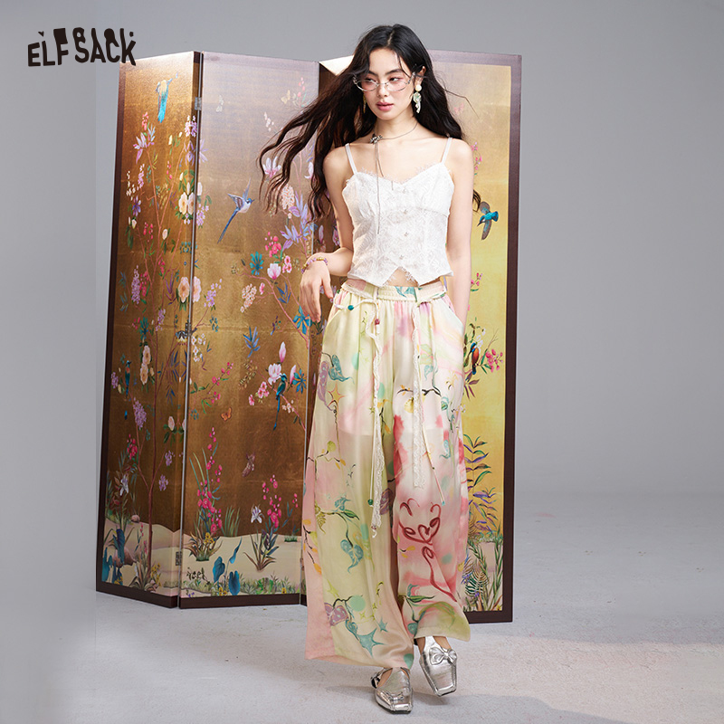 Palazzo Pant Wide - Широкие брюки ELFSACK с акварельным цветочным
