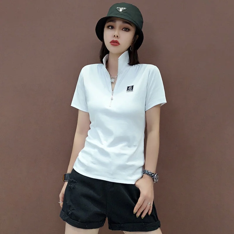 Quality Summer Clothing For Women - Женская футболка-поло с коротким рукавом, из