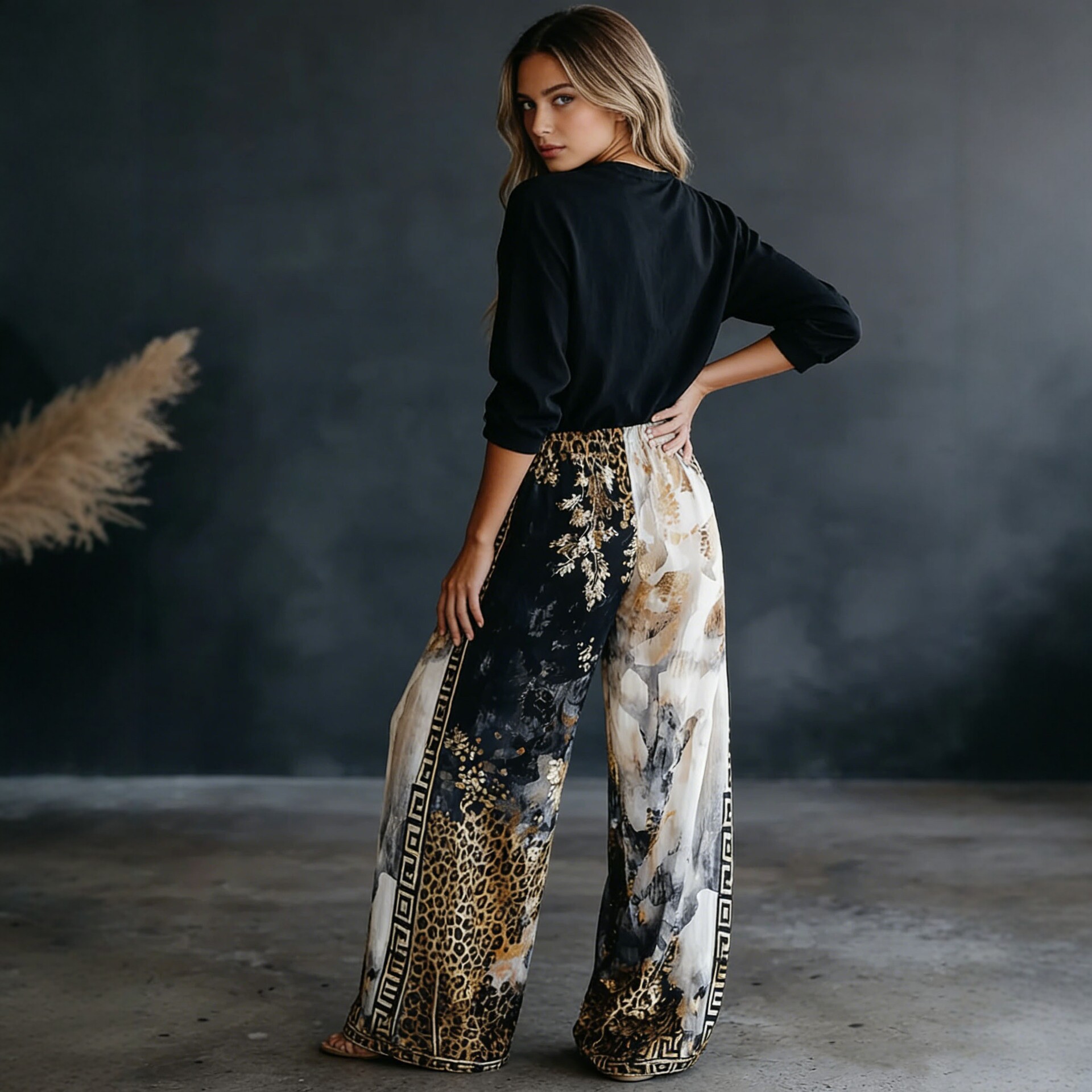 Женские брюки-палаццо с цветны – обзор и цена Palazzo Pant Wide