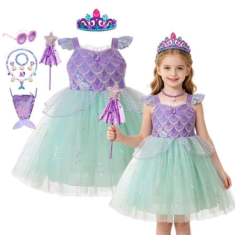 Детский костюм русалки-принцес – обзор и цена Summer Clothing For Kids Girls