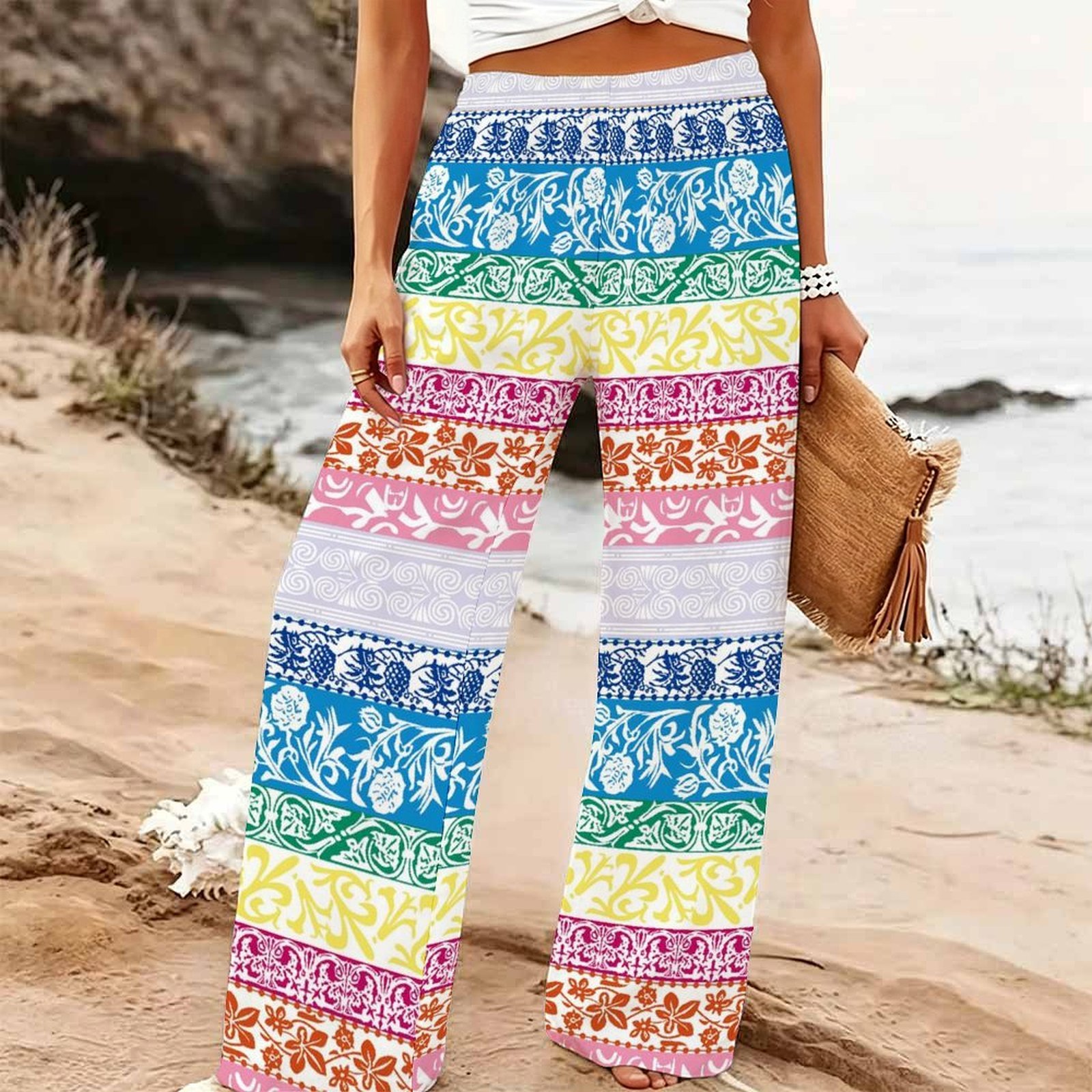 Женские летние пляжные брюки-п – обзор и цена Palazzo Pant Wide