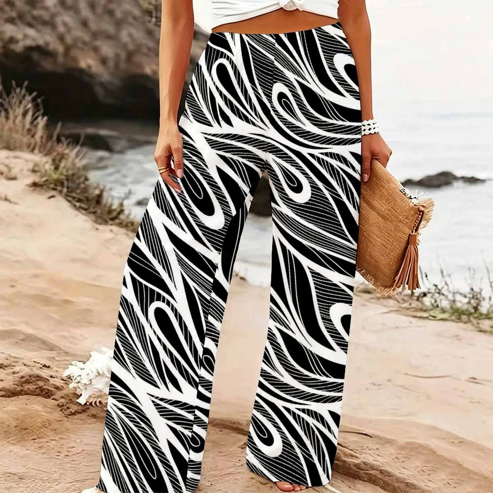 Женские летние пляжные брюки-п – обзор и цена Palazzo Pant Wide