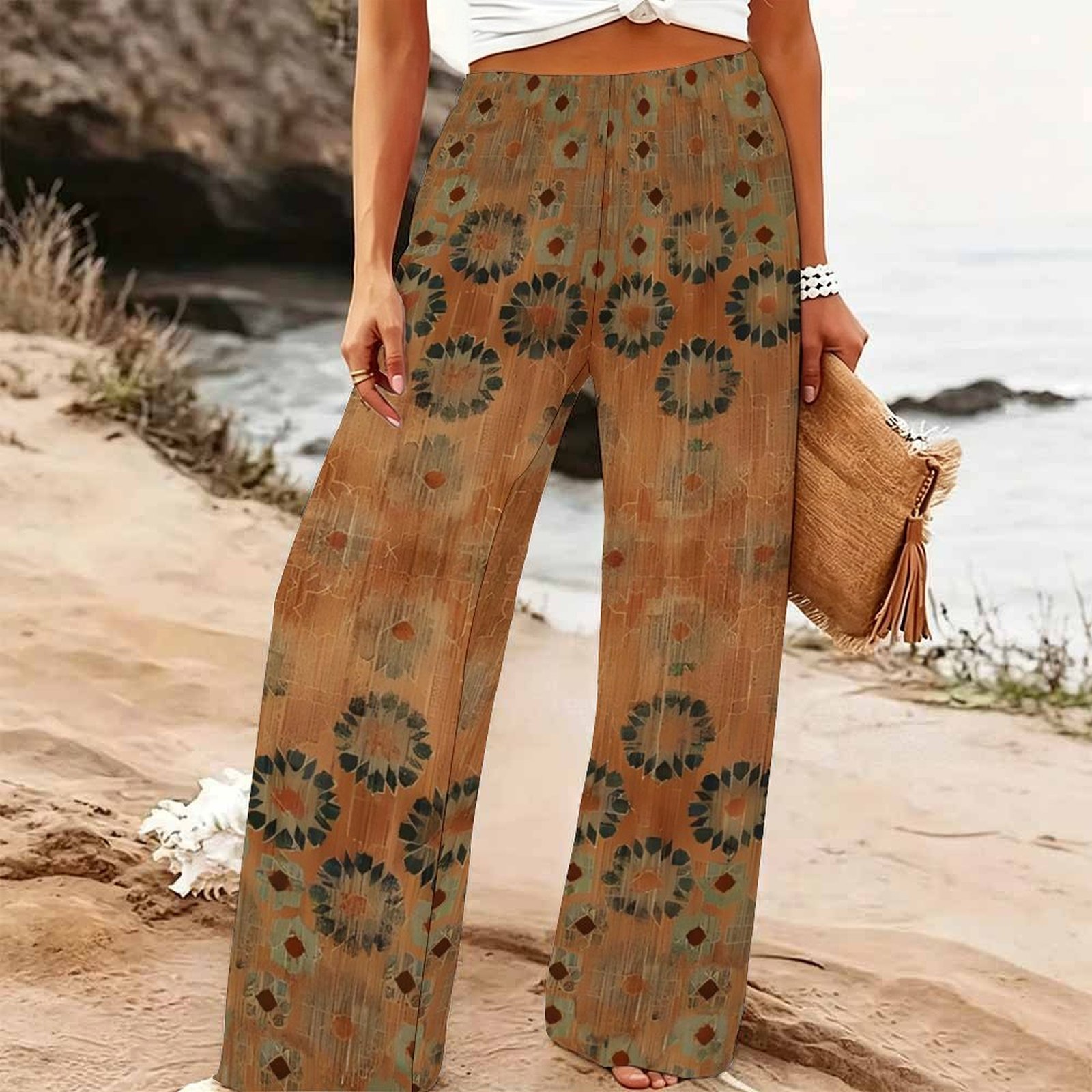Женские летние пляжные брюки-п – обзор и цена Palazzo Pant Wide