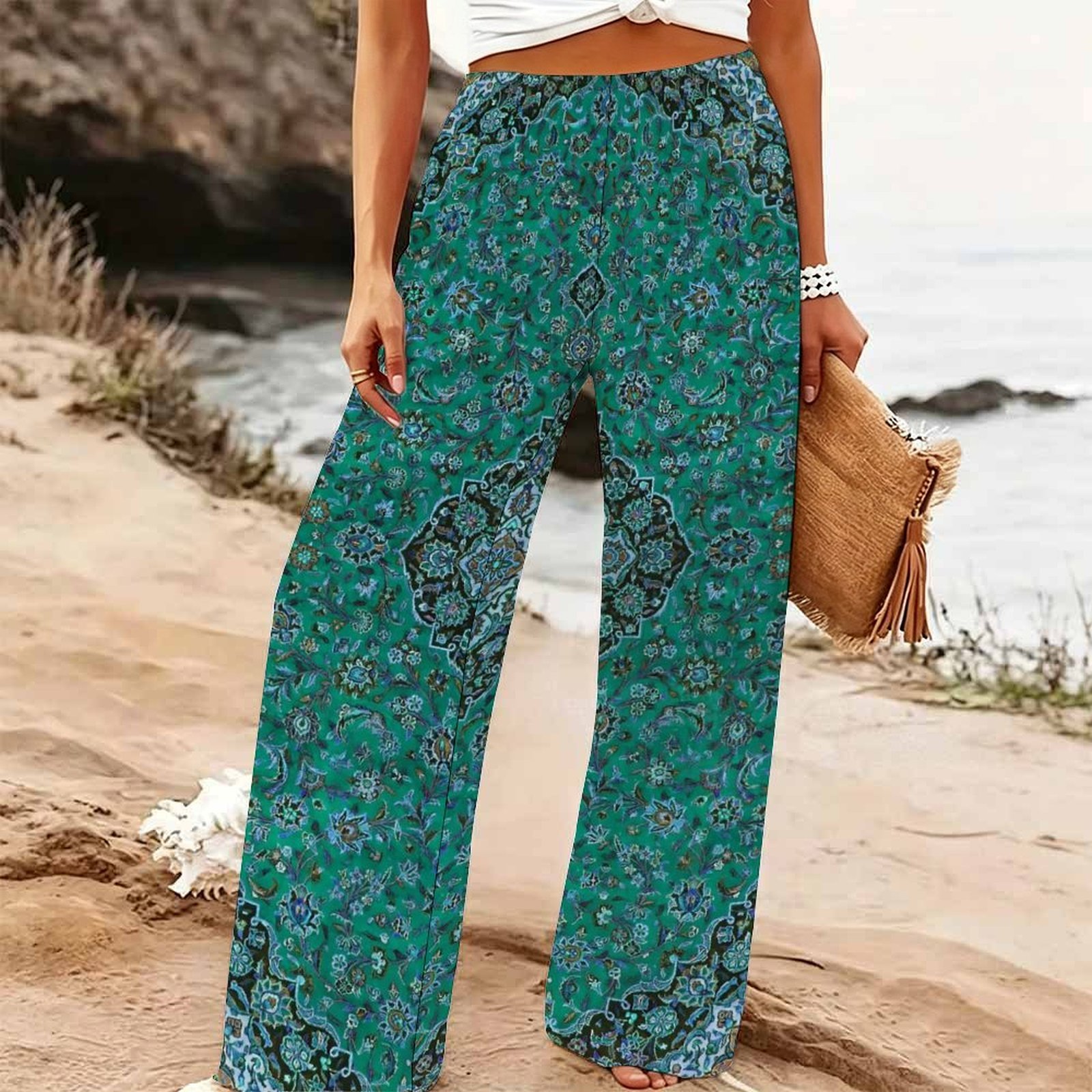 Женские летние пляжные брюки-п – обзор и цена Palazzo Pant Wide