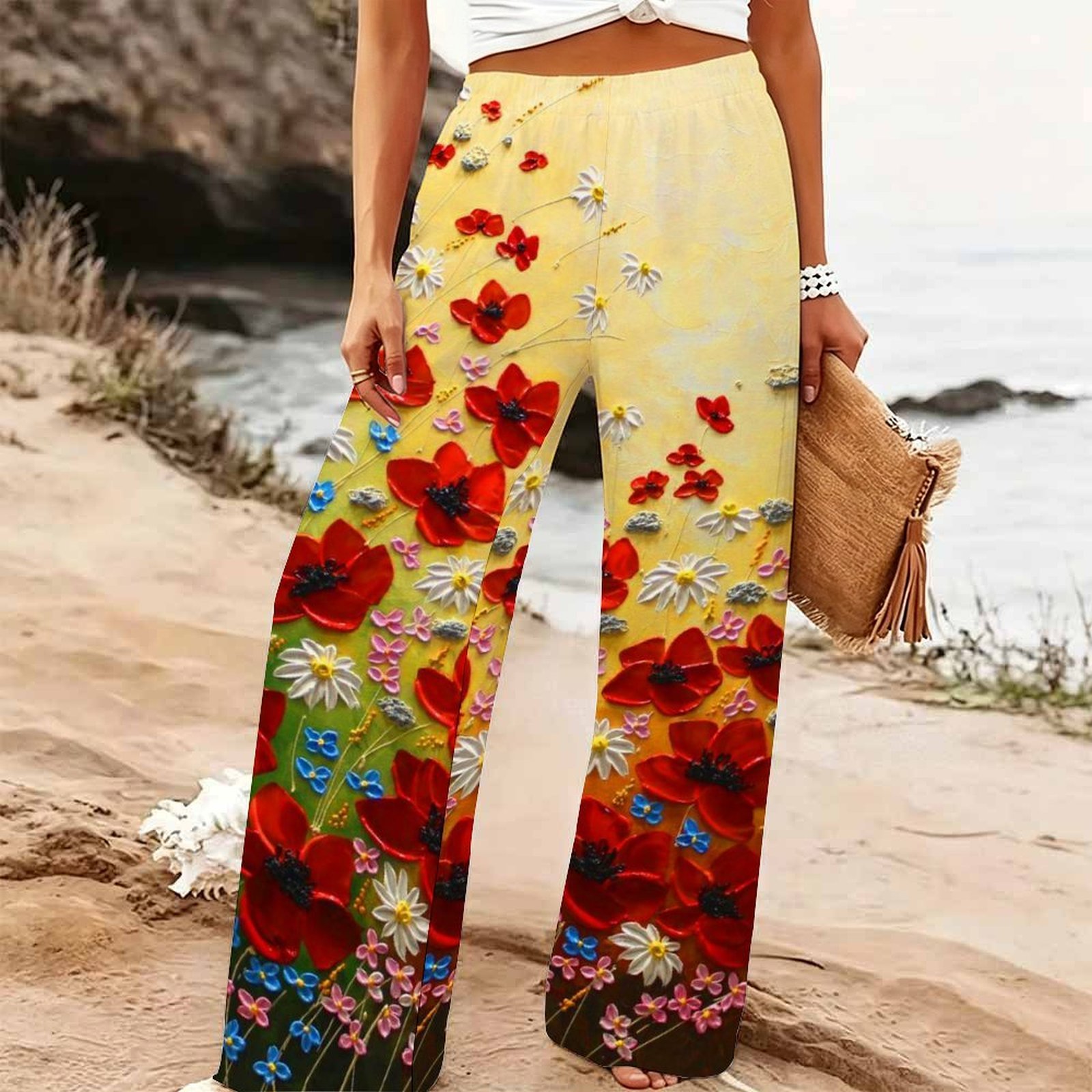 Женские летние пляжные брюки-п – обзор и цена Palazzo Pant Wide