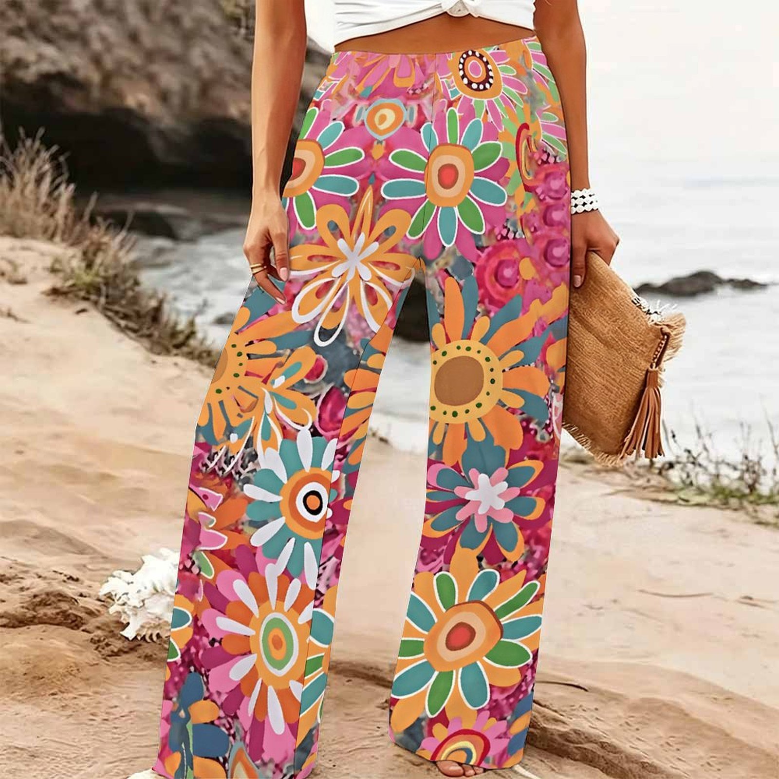 Женские летние пляжные брюки-п – обзор и цена Palazzo Pant Wide