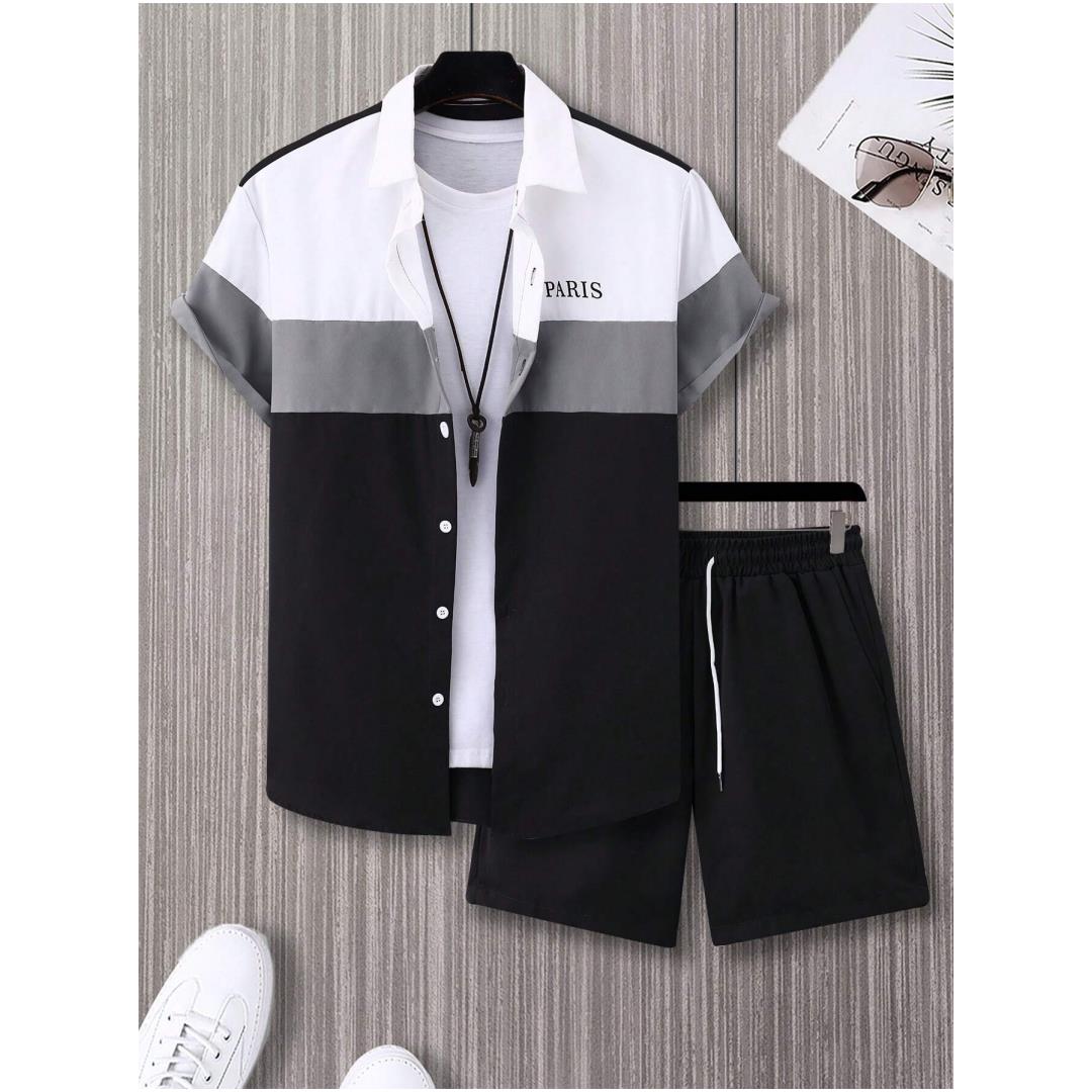 Мужской модный костюм сине-бел – обзор и цена Summer Clothing Guys