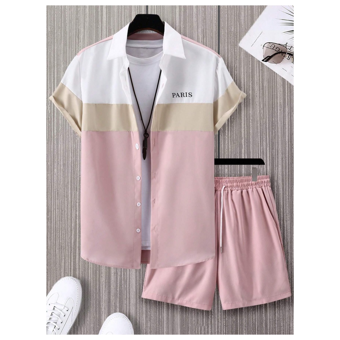 Мужской модный костюм сине-бел – обзор и цена Summer Clothing Guys